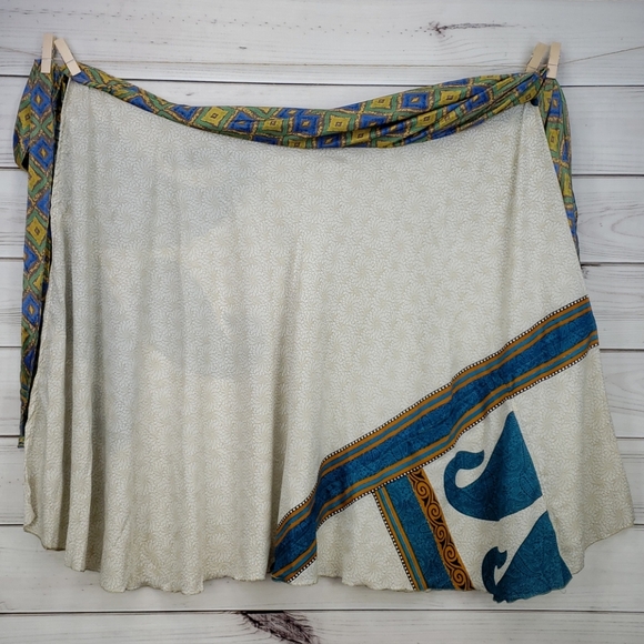 Darn Good Yarn Sari Silk Wrap Skirt Tea Goddess - Picture 6 of 16
